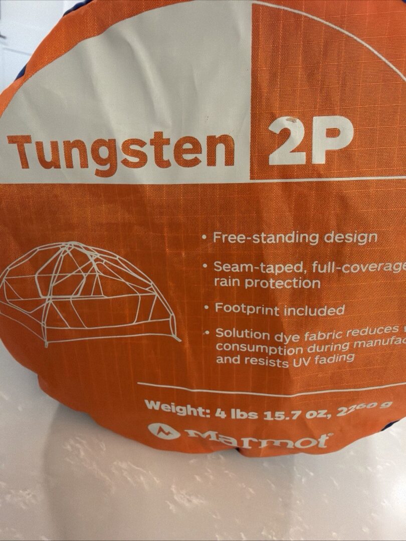 Marmot Tungsten 2P w/ Footprint (3-Season) Backpacking Tent- Solar/Red Sun