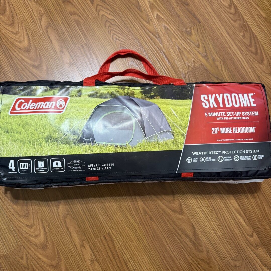 Coleman Skydome Tent with 5 Minute Setup, 4-Person Weatherproof Tent NEW!