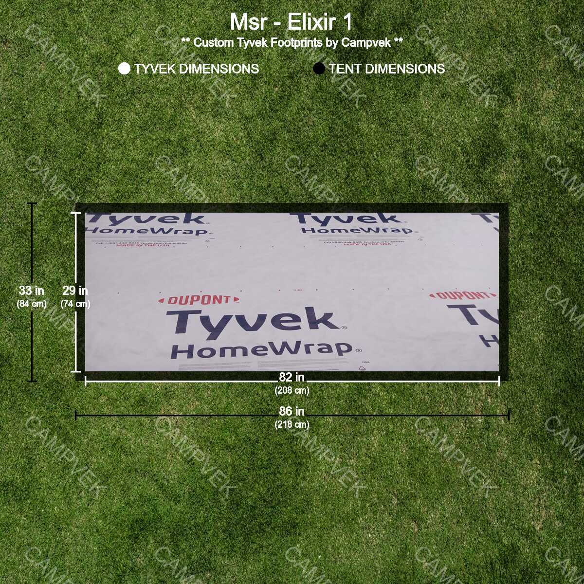 Tyvek Footprint for the Msr Elixir 1 Tent