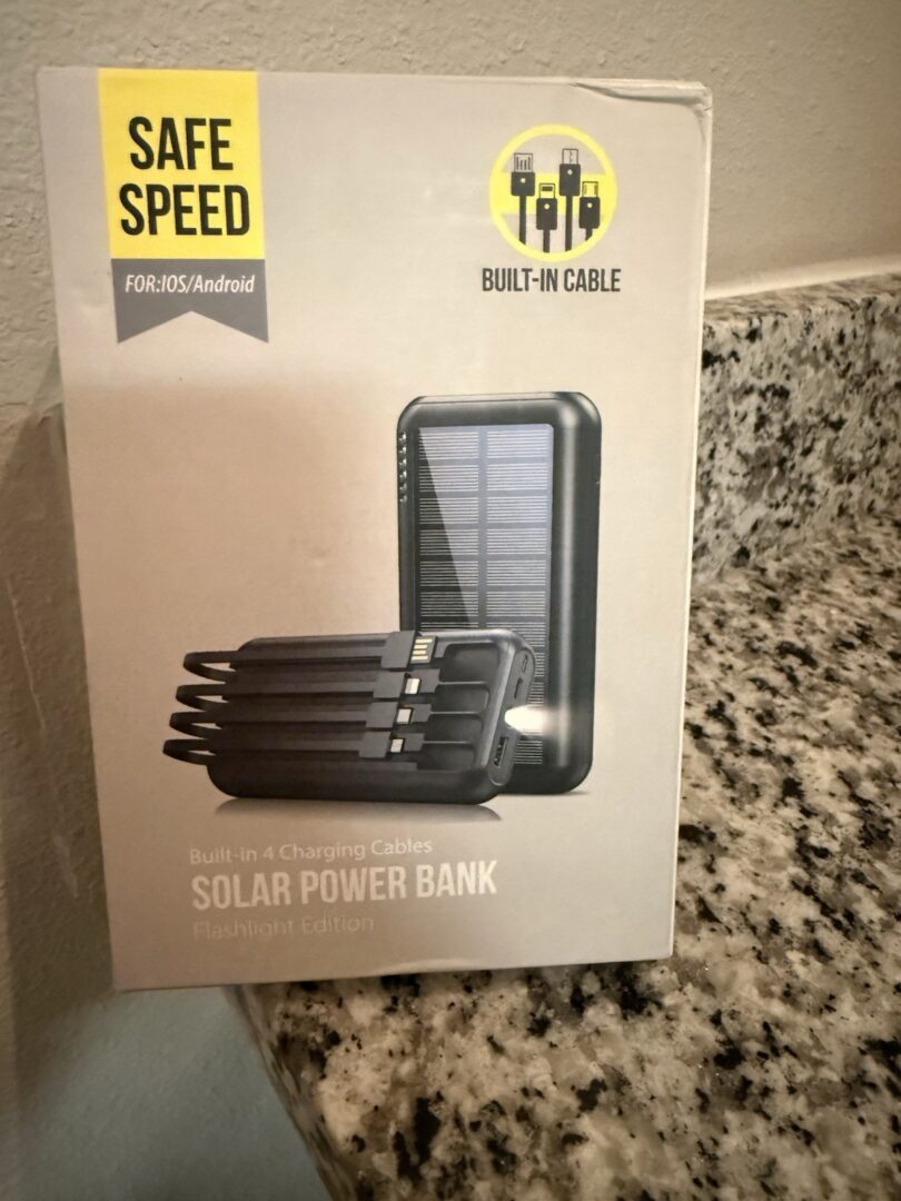 Rugged Solar Power Bank Charger Black Universal USB Overcharge Protection