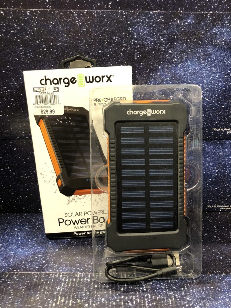 Charge Work Solar Powered Power Bank Weather Proof – New- Damaged Box