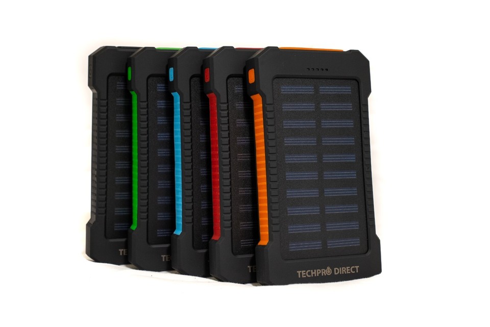 RUGGED WATERPROOF SOLAR USB POWER BANK BATTERY CHARGER W/ FLASHLIGHT 20000MAH