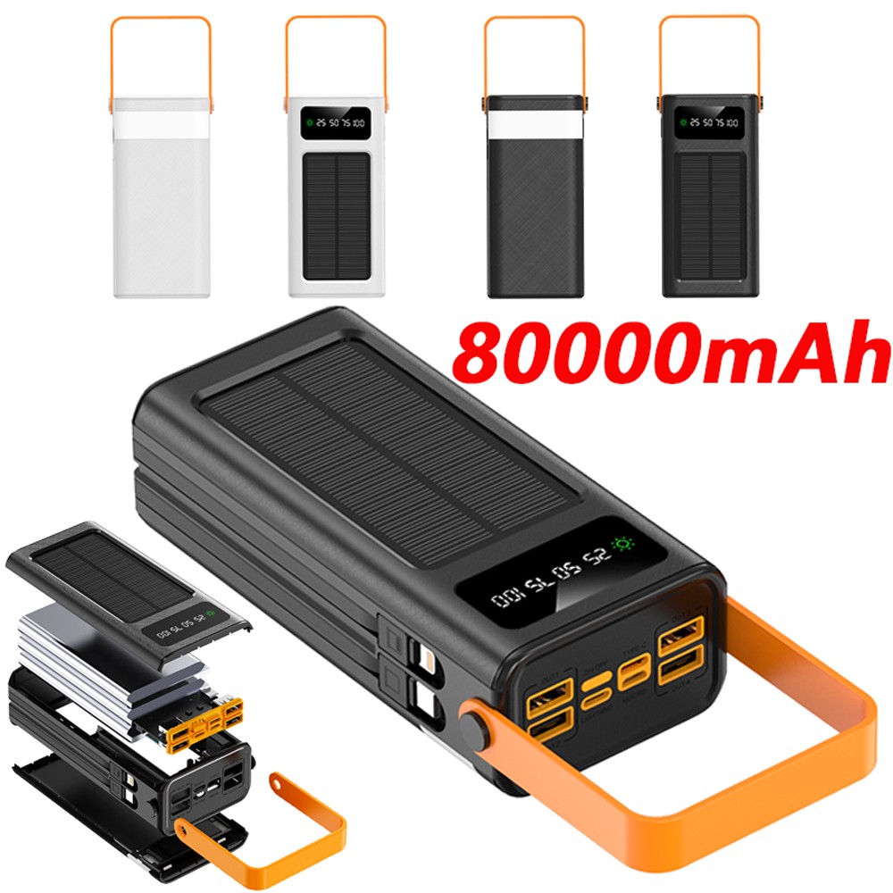 Super Solar Power Bank 80000mAh Portable Charger Fast Charging External Battery