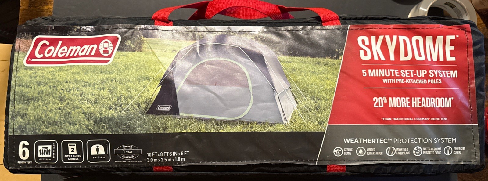 Coleman Skydome 6 Person Camping Tent  Rainfly Mud Mat Gear Loft Brand New