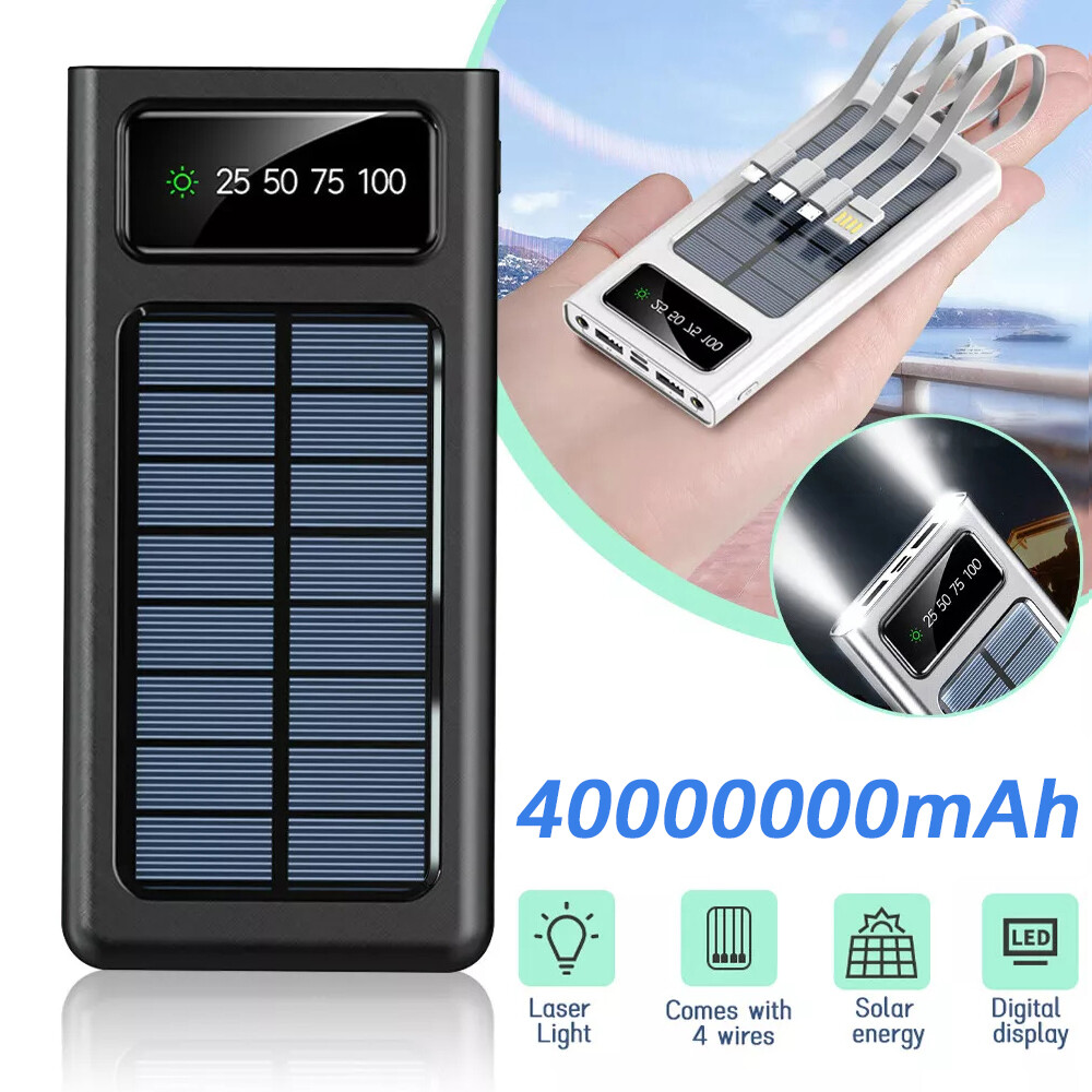 40000000mAh USB Portable Charger Solar Power Bank For Cell Phone 4 Output Ports