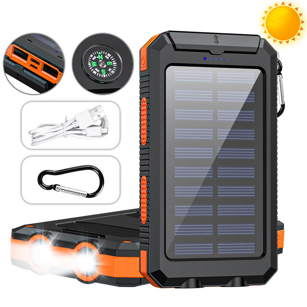 Super 40000mAh USB Portable Charger Solar Power Bank For Cell Phone 2025
