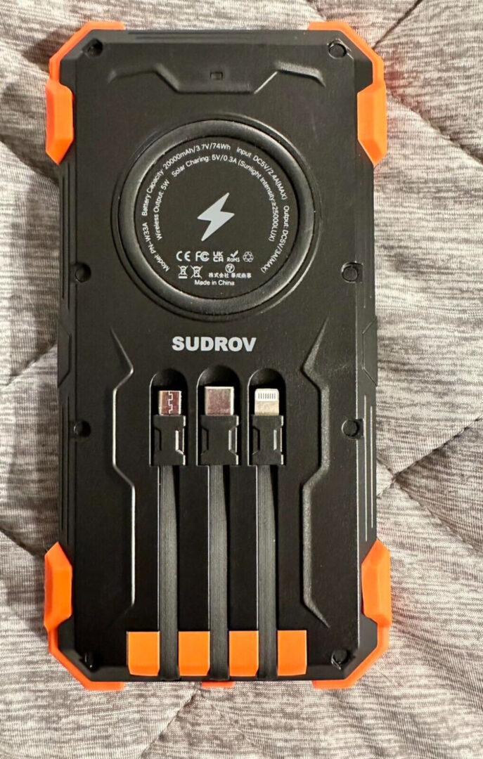 (Open Box)W33A Orange Solar Charger Power Bank 42,800mAh