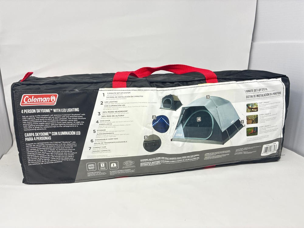 Coleman Skydome Tent with LED Lights & 5-Minute Setup, Weatherproof 4-Person