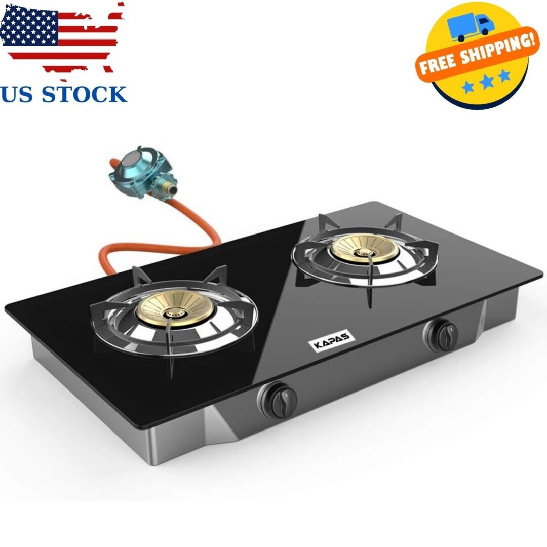 Outdoor & Indoor Portable Propane Stove, Single & Double Burners with Gas Hose
