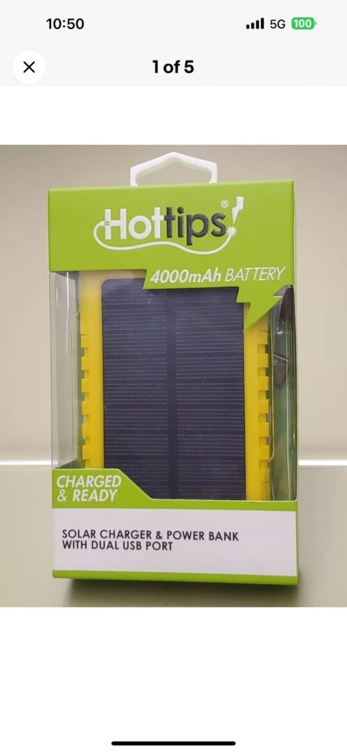 New Hottips 4000mAh Solar Power Bank Charger Rechargeable Battery Dual USB Port
