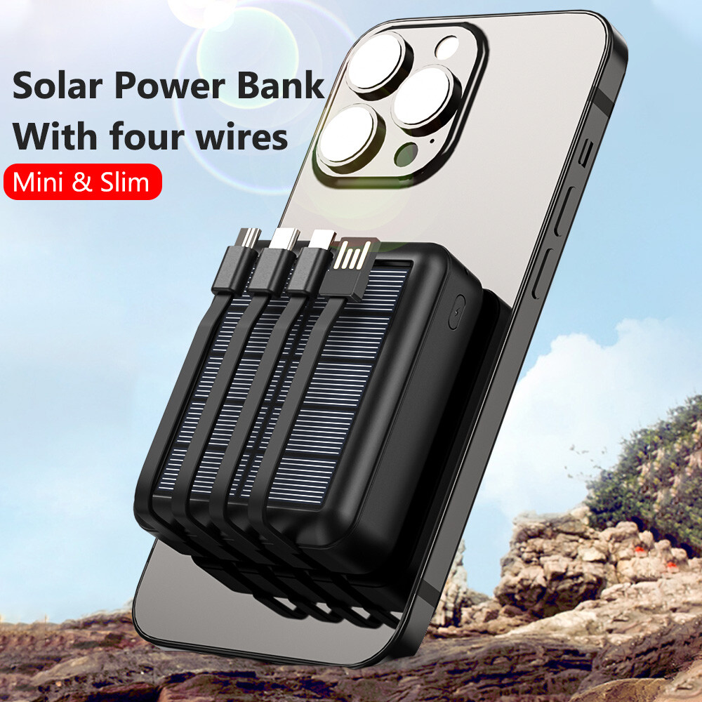 Solar Power Bank Charger 100000mAh 4 USB Backup External Battery Fast Charging