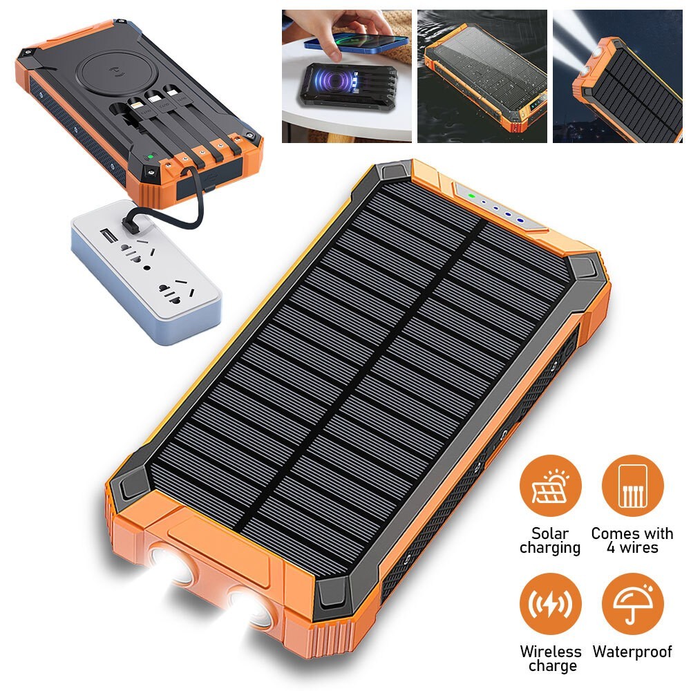 9000000mAh Solar Power Bank External Battery Backup Charger Wireless Charger New