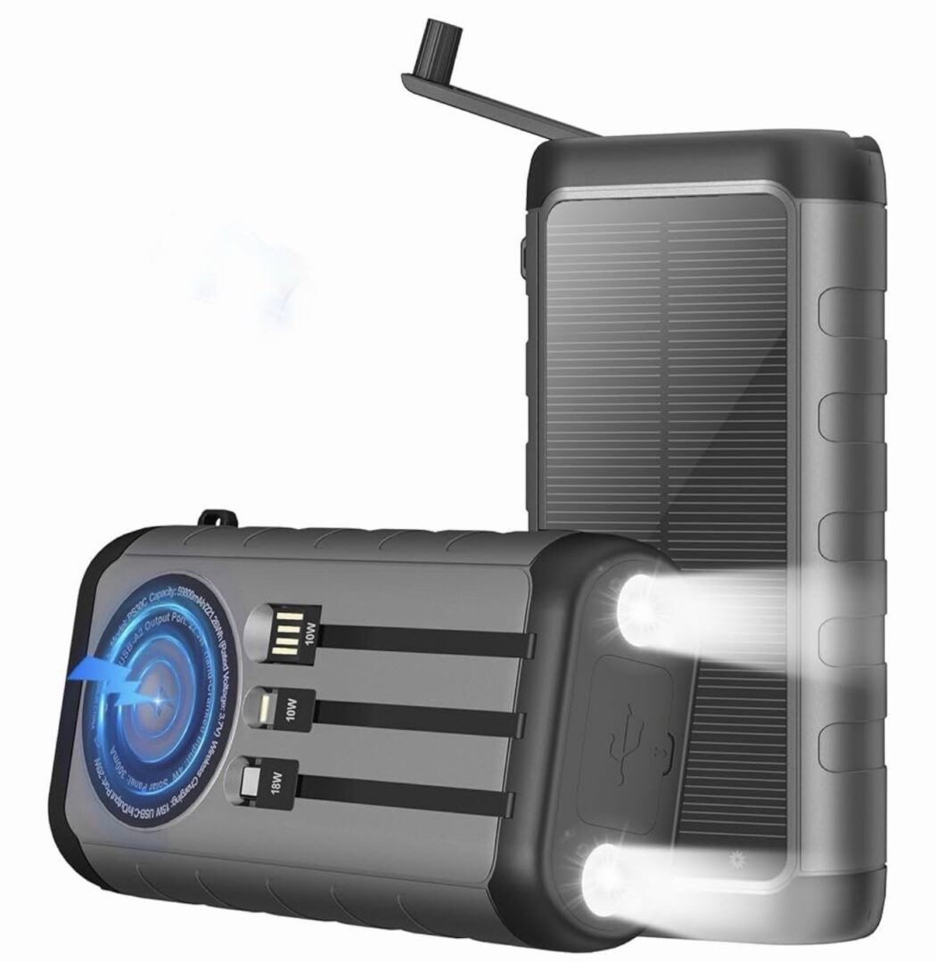 Solar Charger, 59800Mah Portable Power Bank for All Phones, Outdoor Waterproof B