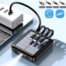 Mini Portable 40000mAh 4 USB Portable Charger Solar Power Bank For Cell Phone