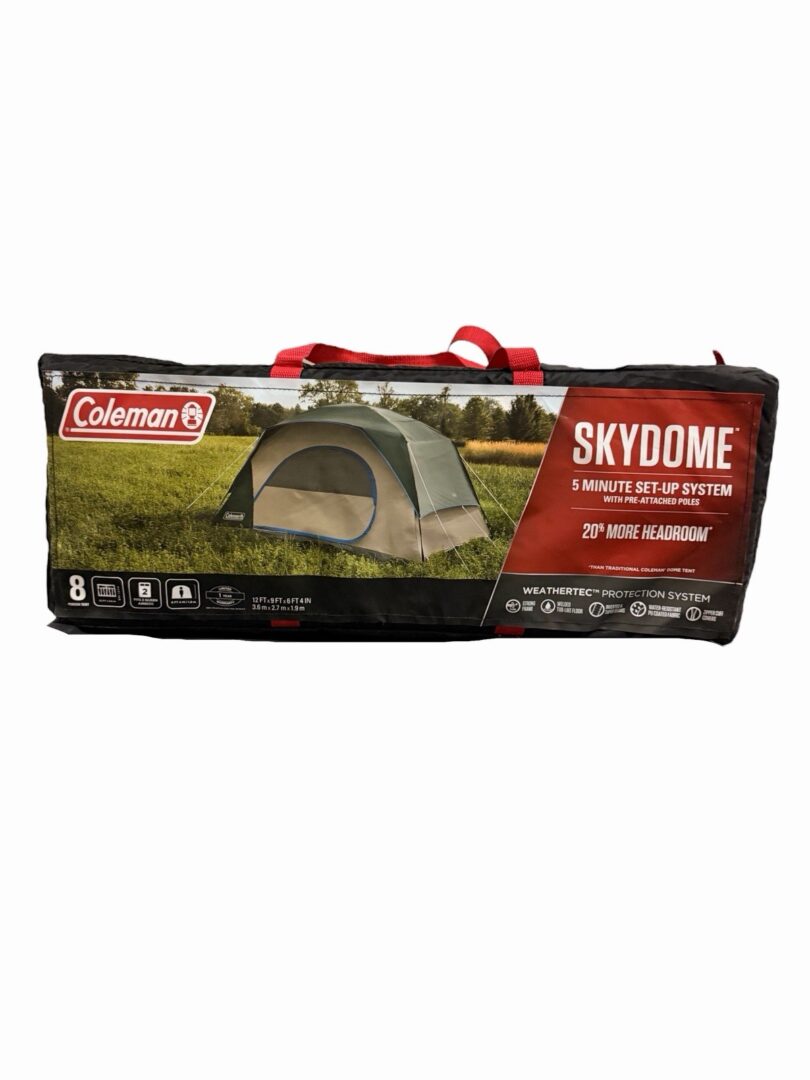 Coleman Skydome 8-Person Camping Tent 12×9 WeatherTec 5-Min Setup New Sealed