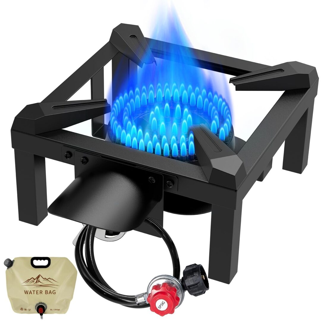 Propane Burner,100,000 BTUs High Pressure Single Propane Stove with 4.1ft Adj…