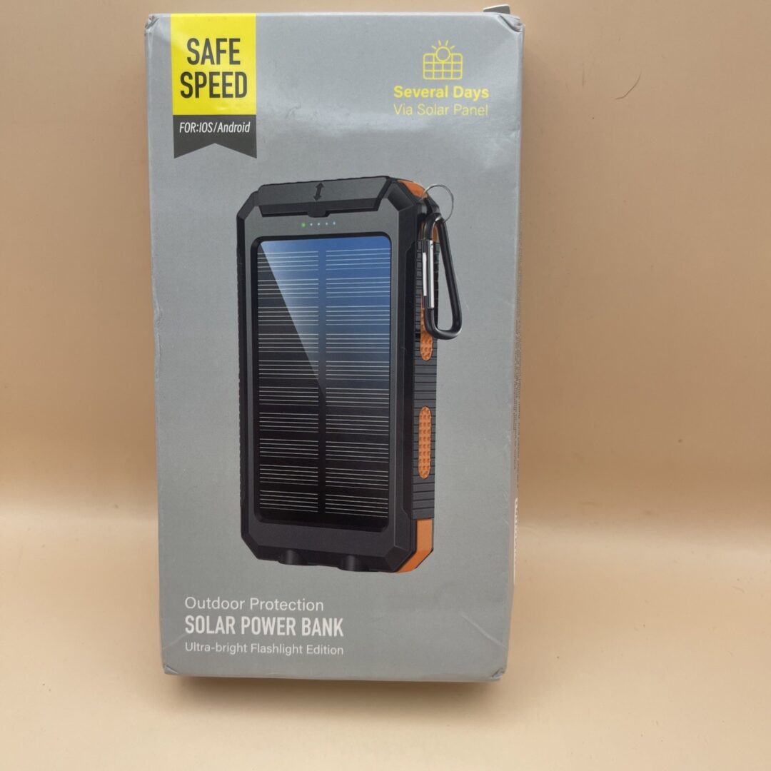 20000mAh Solar Power Bank w/ Flashlight, Compass & USB Cable • S1008D