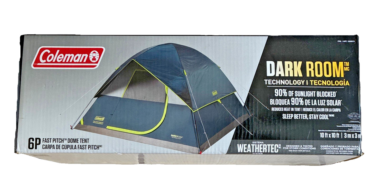 COLEMAN 6 PERSON DARK ROOM WEATHERTEC TENT Sunlight Blocking – NEW-READ