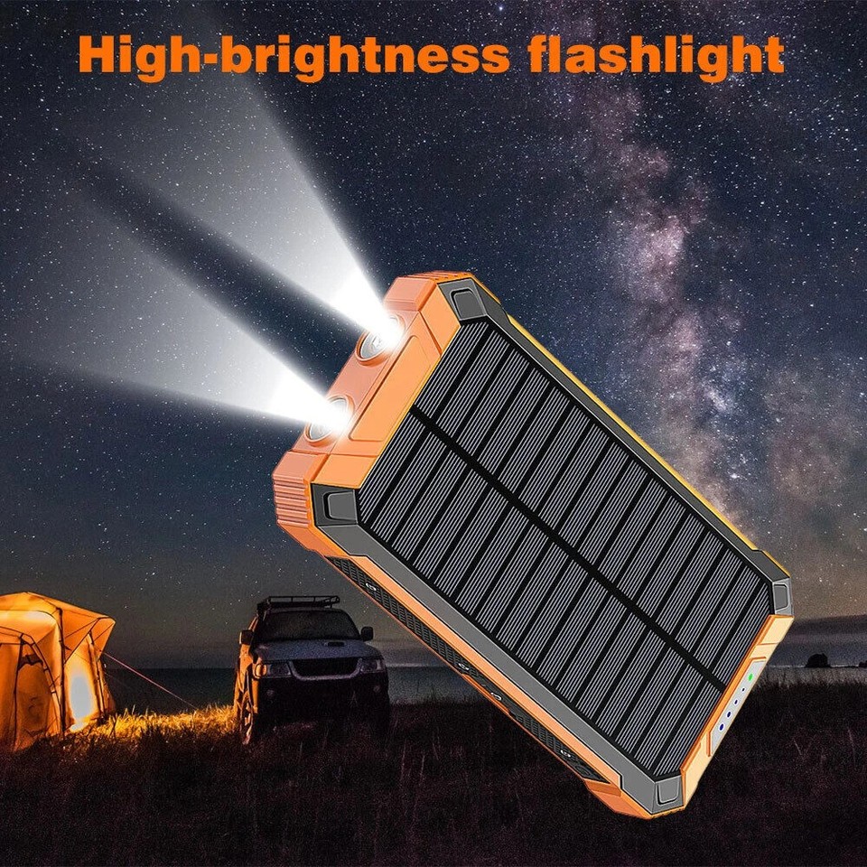 900000mAh Wireless Magnetic Solar Power Bank Charger Portable External Battery