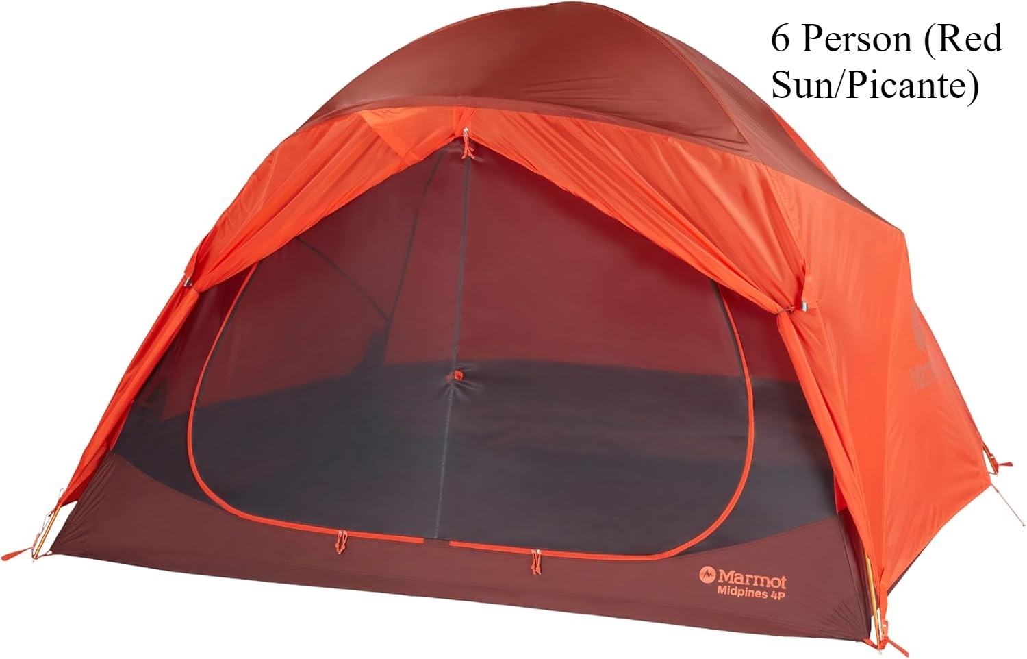 MARMOT Midpines Camping Tents & Footprints, 6 Person (Red Sun/Picante)