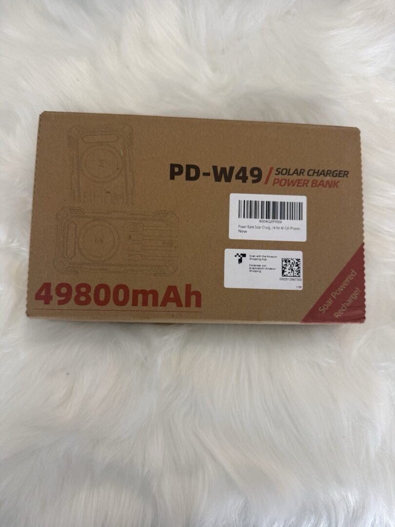 Solar Power Bank Charger, 49800mAh Wireless Portable Charger with 4 Built