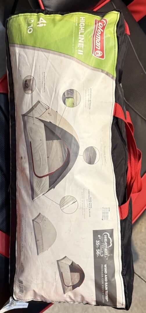 Coleman Highline II 4 Person Dome Tent WeatherTec Storage Pockets Wind Tested