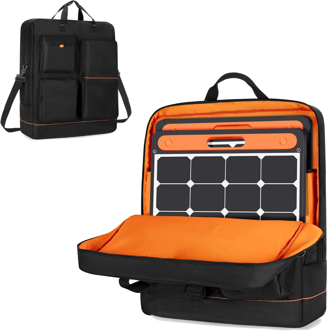 Padded Solar Panel Storage Bag with Bright Lining & Shoulder Strap