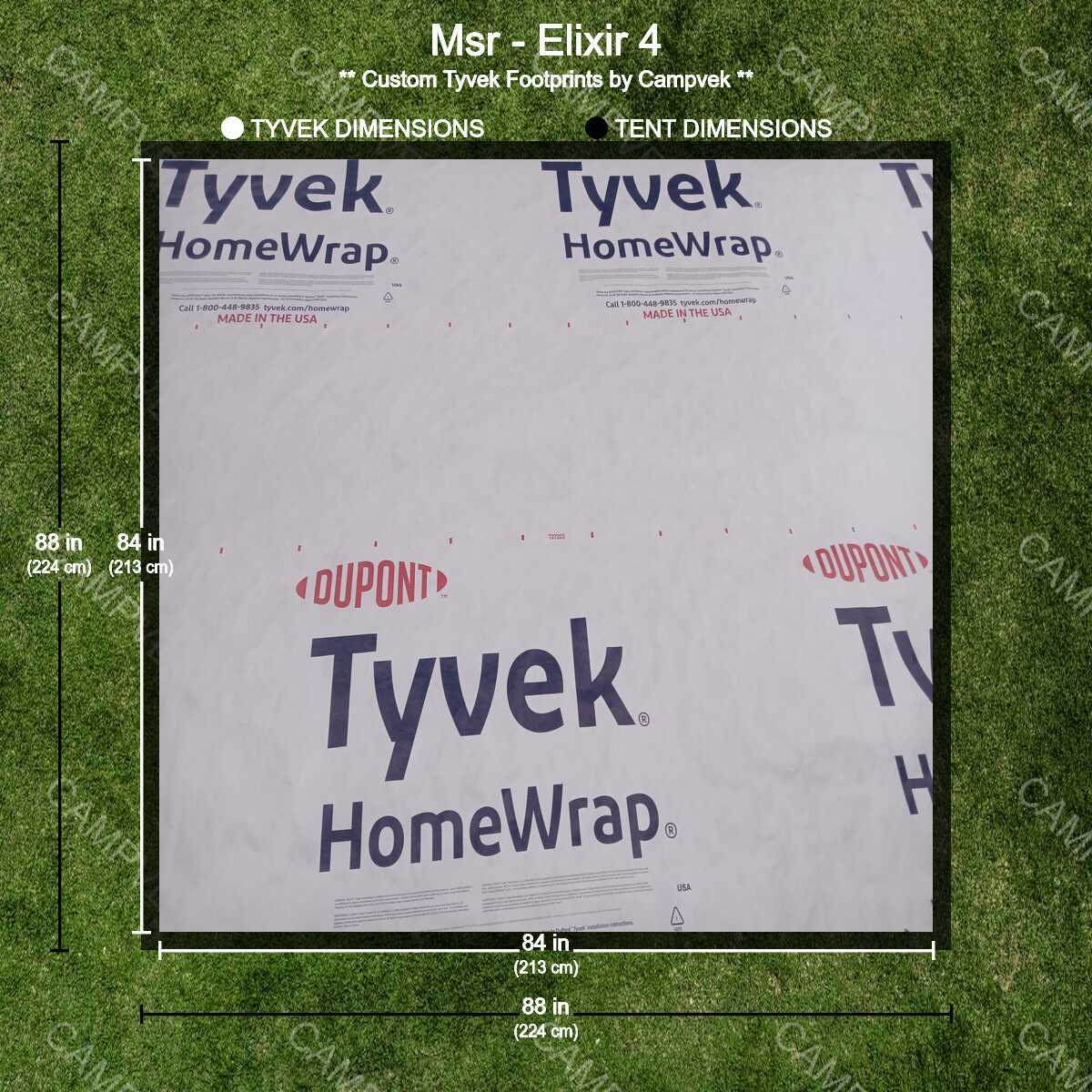 Tyvek Footprint for the Msr Elixir 4 Tent
