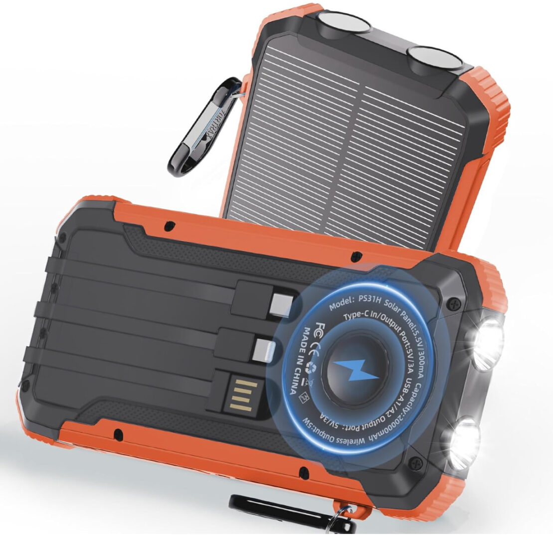 Solar Power Bank Charger Portable Charger (20,000mAh) For Cell Phone