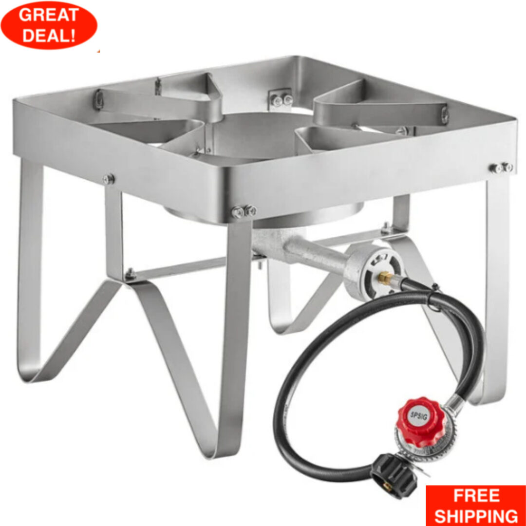 Stainless Steel Single Burner Liquid Propane Outdoor Camping Patio Stove / Range