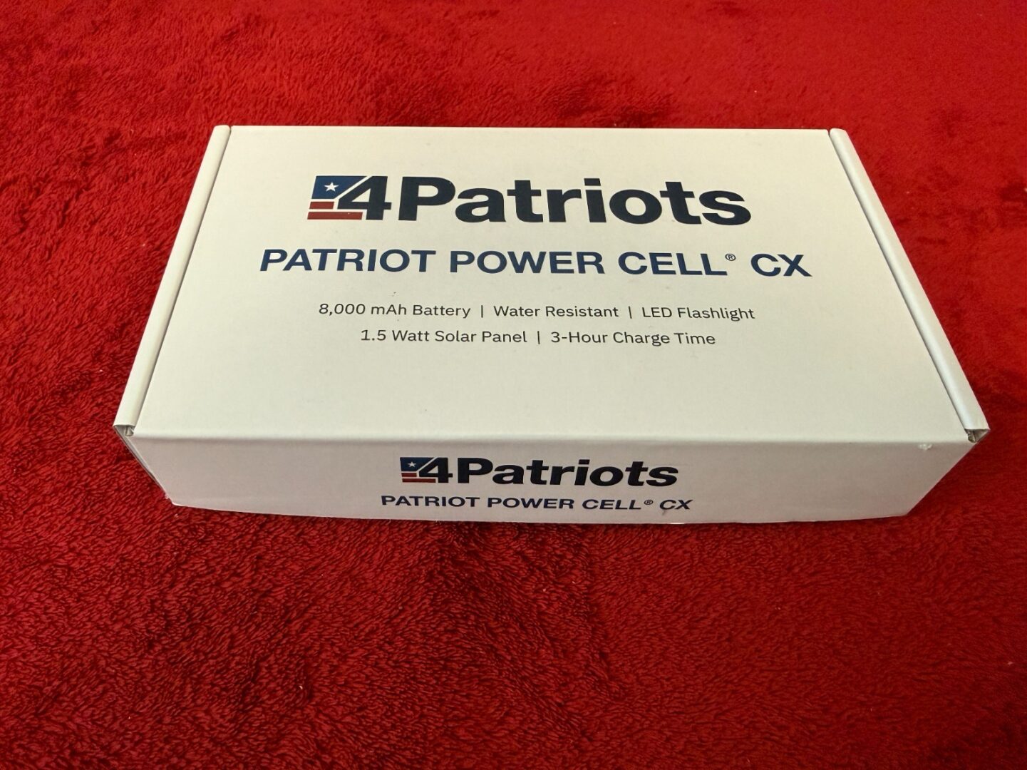 4Patriots Patriot Power Cell CX: 3 Port 8,000 mAh Solar Power Bank w/flashlight