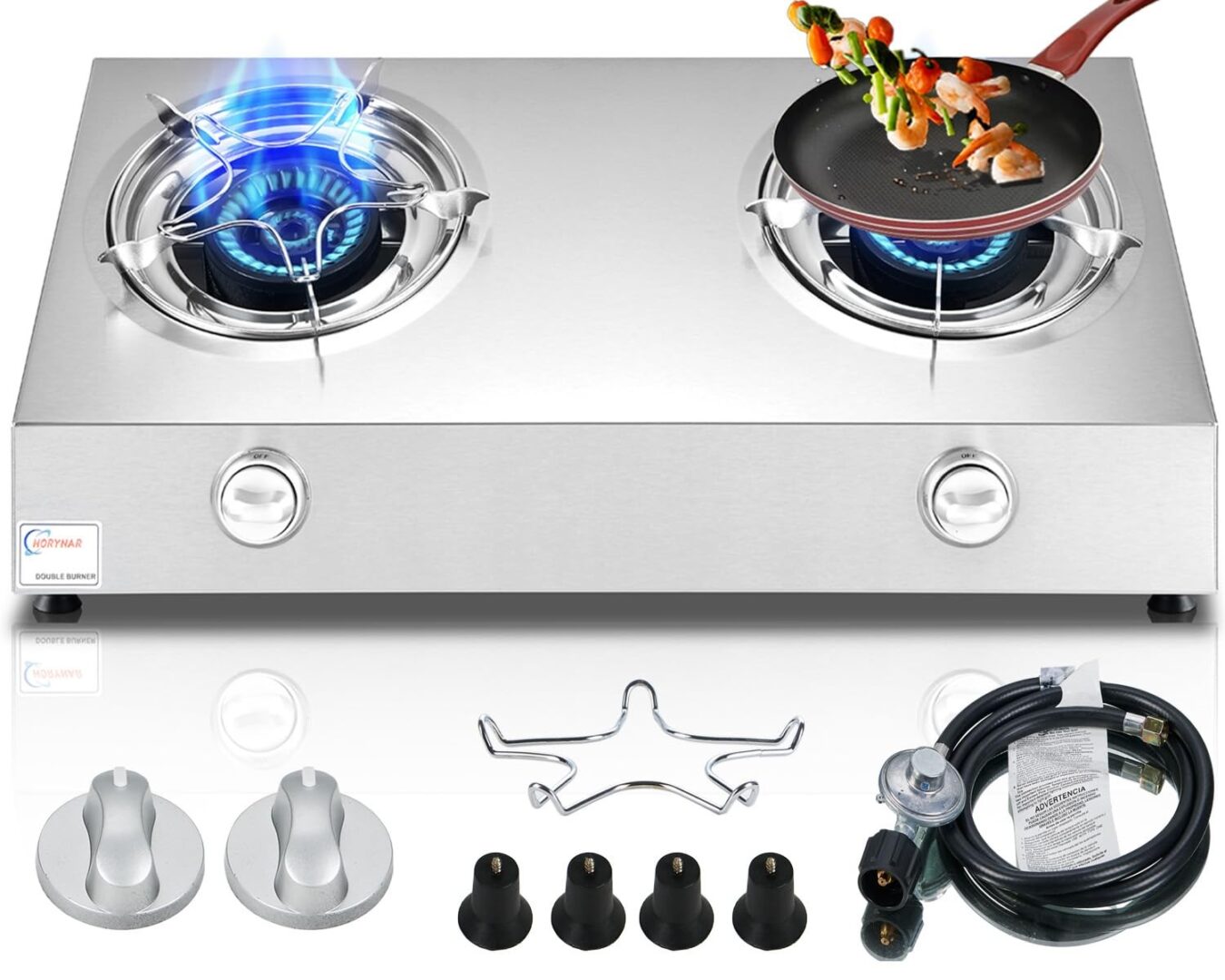 Propane Stove 2 Burner Auto Ignition Propane Burner 26000 BTU Gas Stove with …