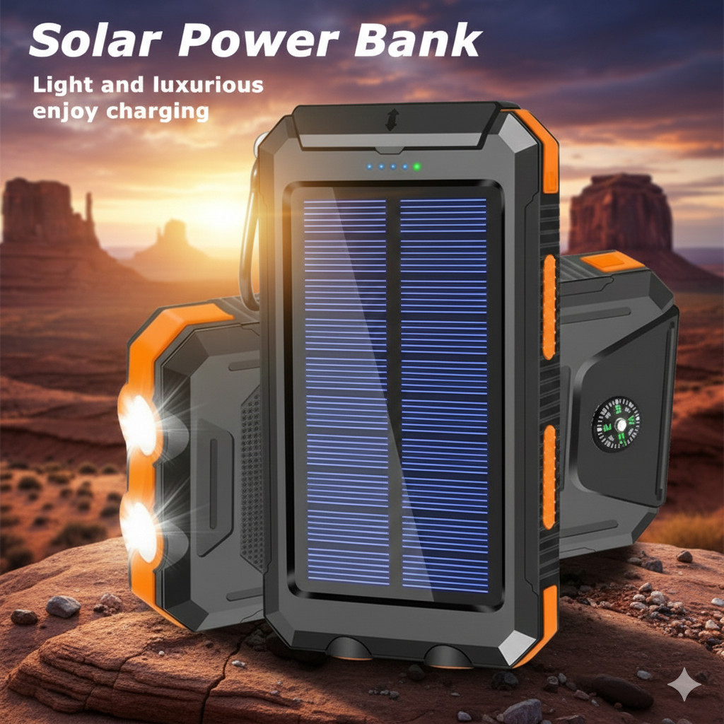 2026 Super 10000mAh Solar Power Bank Dual USB Portable Charger For Cell Phone