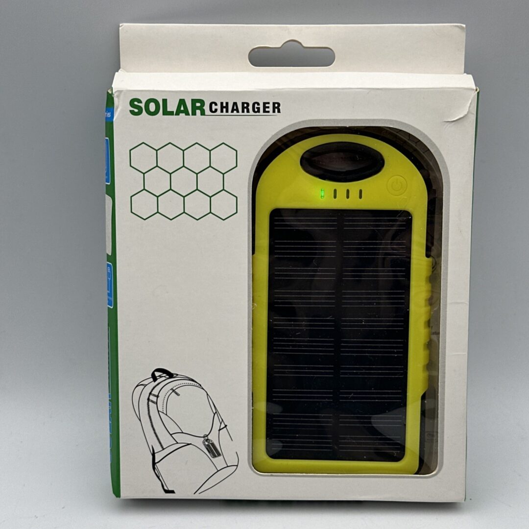 Solar Charger Power Bank 5.0V Yellow New In Box