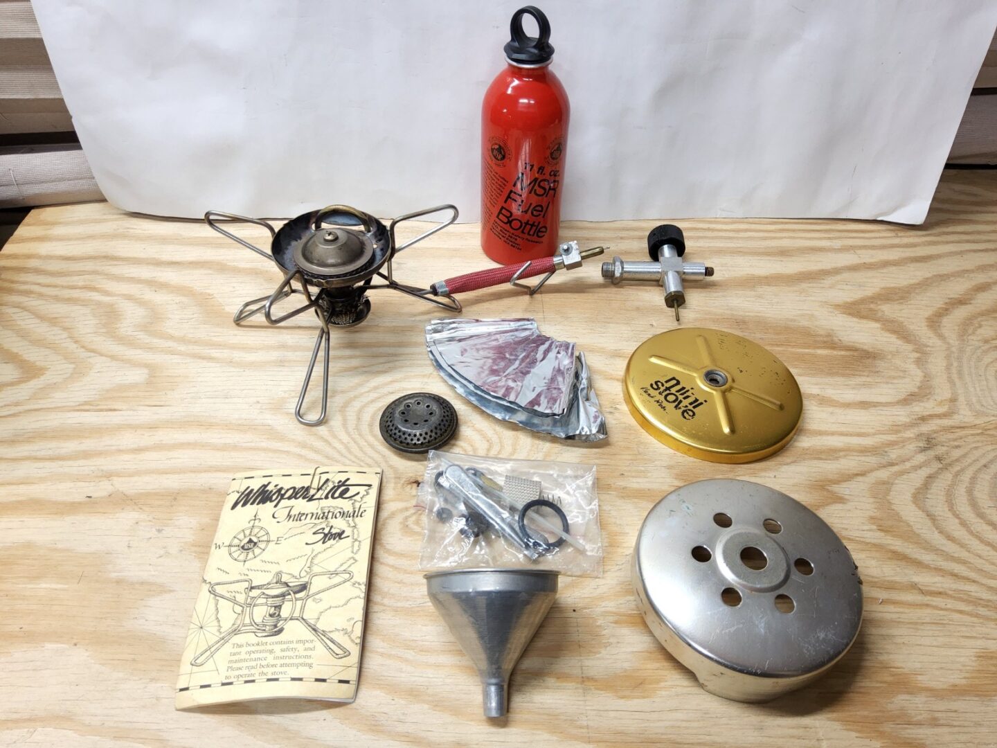 Vintage MSR Whisperlite Camping Backpacking Stove w Tank Bottle Accessories