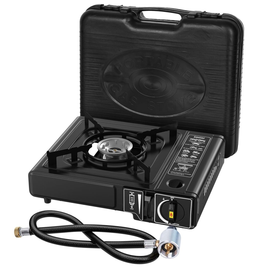 7800 BTU Dual Fuel Portable Camp Stove Butane & Propane w/ Adapter & Case