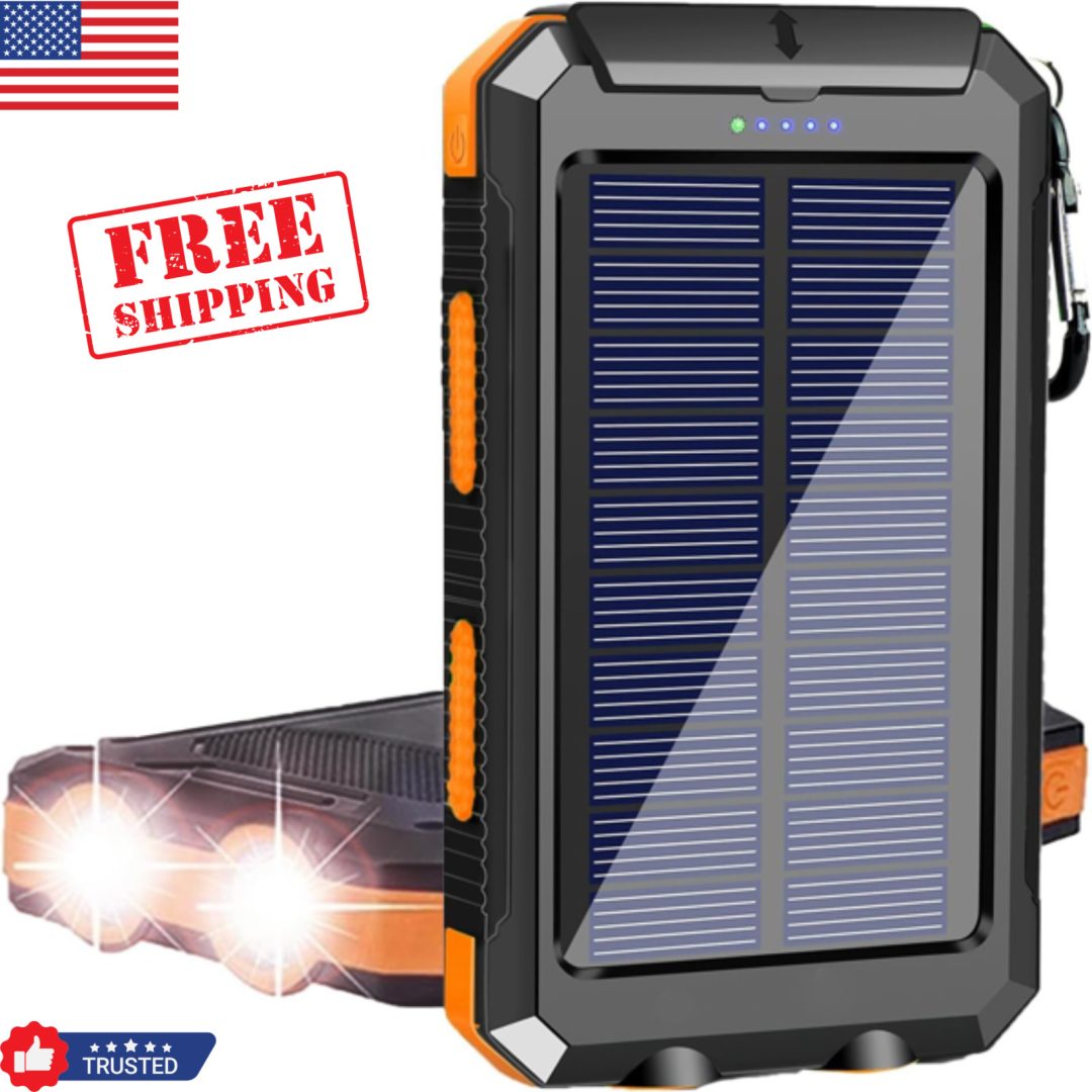 Solar Power Bank Charger 10000mAh Wireless Portable USB C Battery Pack Fast 2026