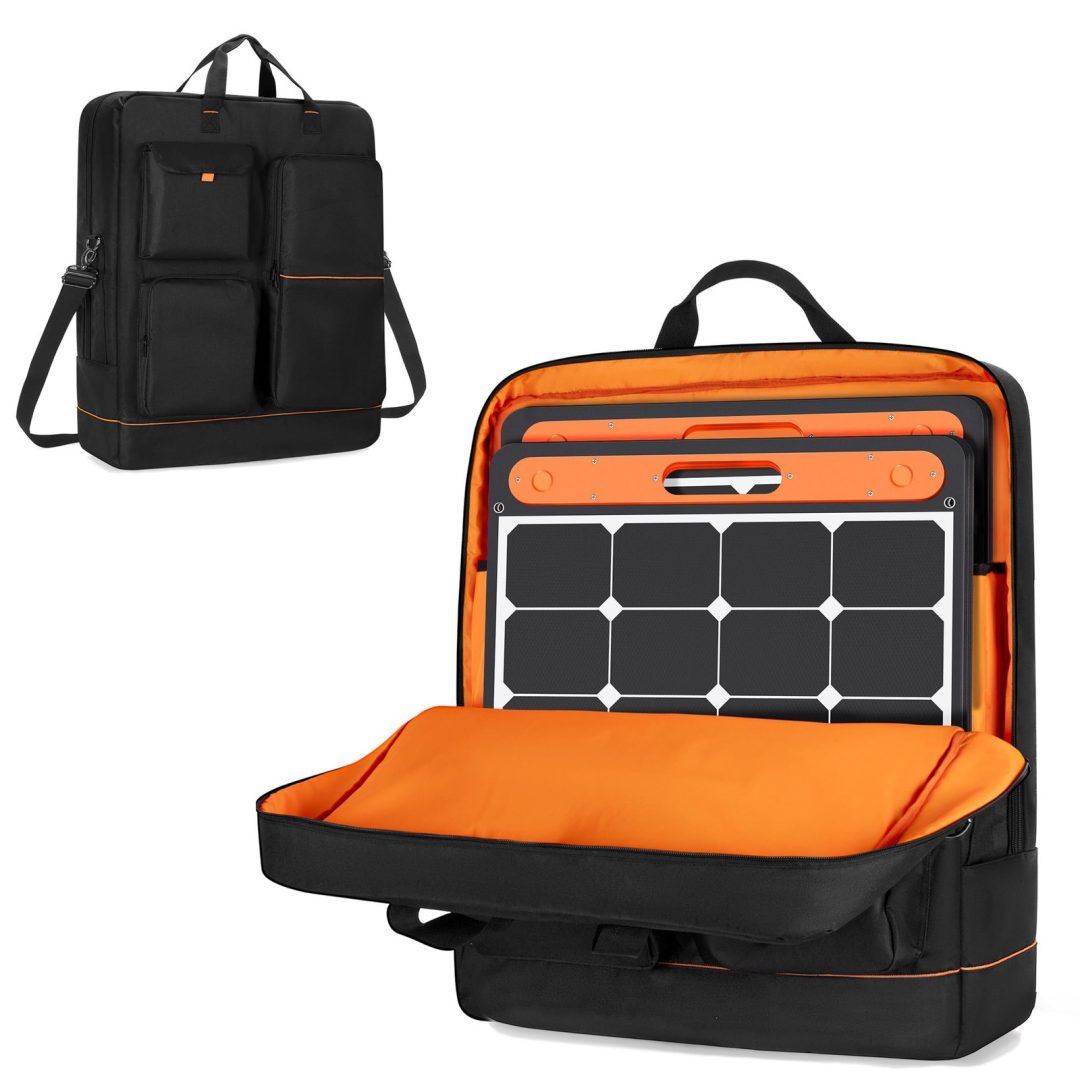 HODRANT Solar Panel Storage Bag with Bright Black Lining