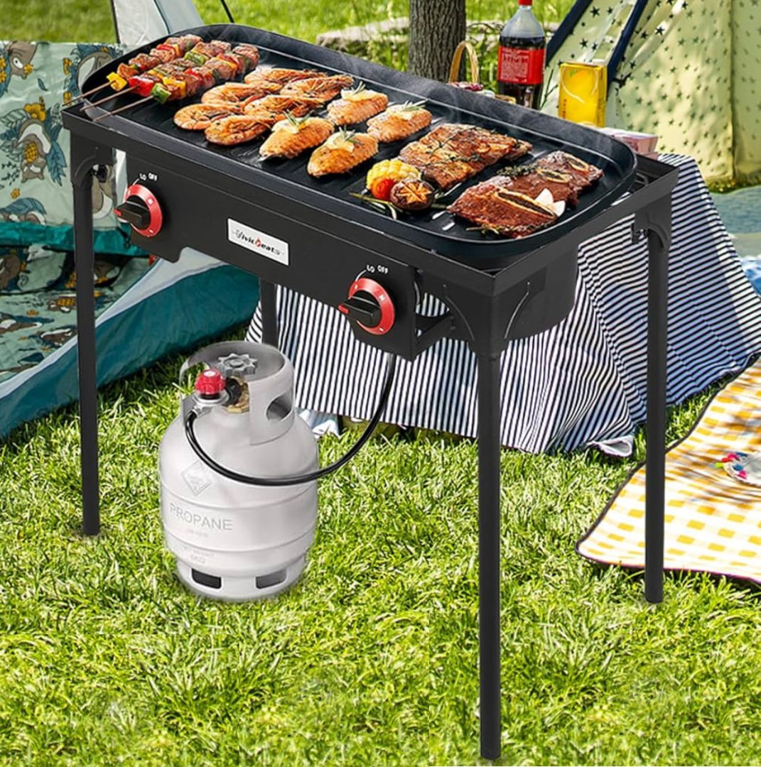 Propane double burner two burner camp stove High Pressure  Brand New