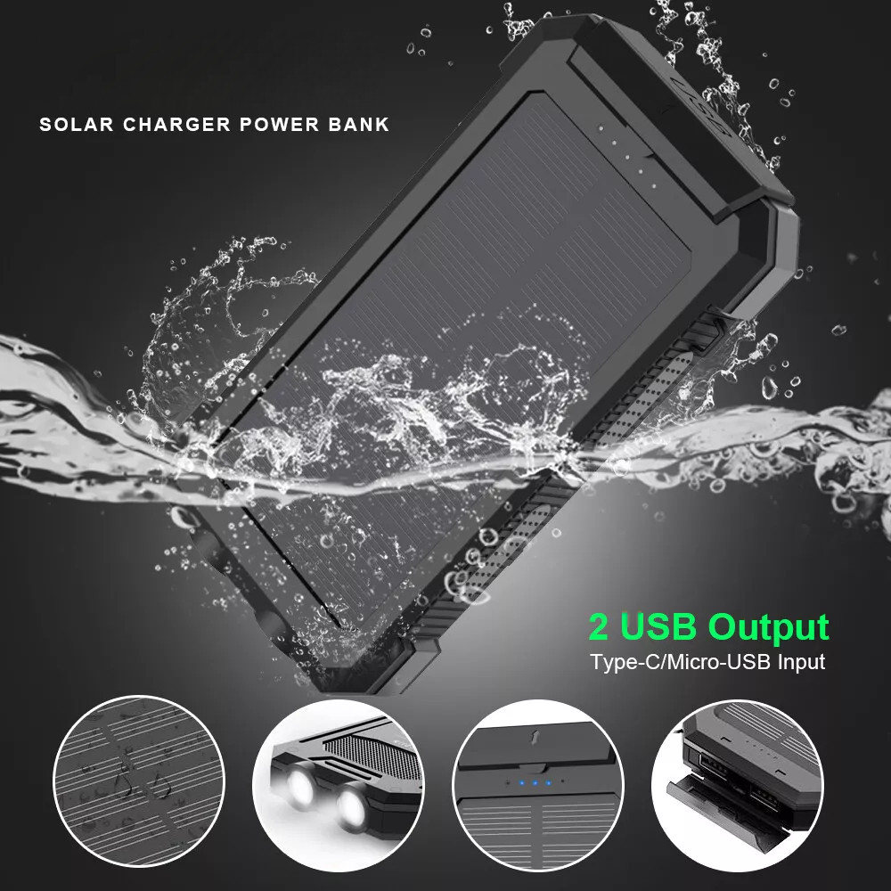 Super Solar Power Bank Charger USB Portable Charger Power Bank For Cell Phone