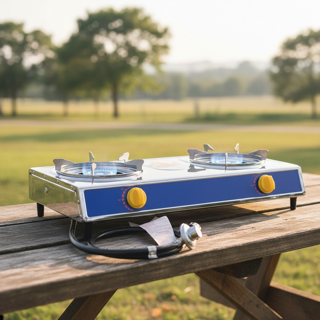 Lightweight 6000W 2 Burner Propane Stove with Automatic Ignition for Ease of Use