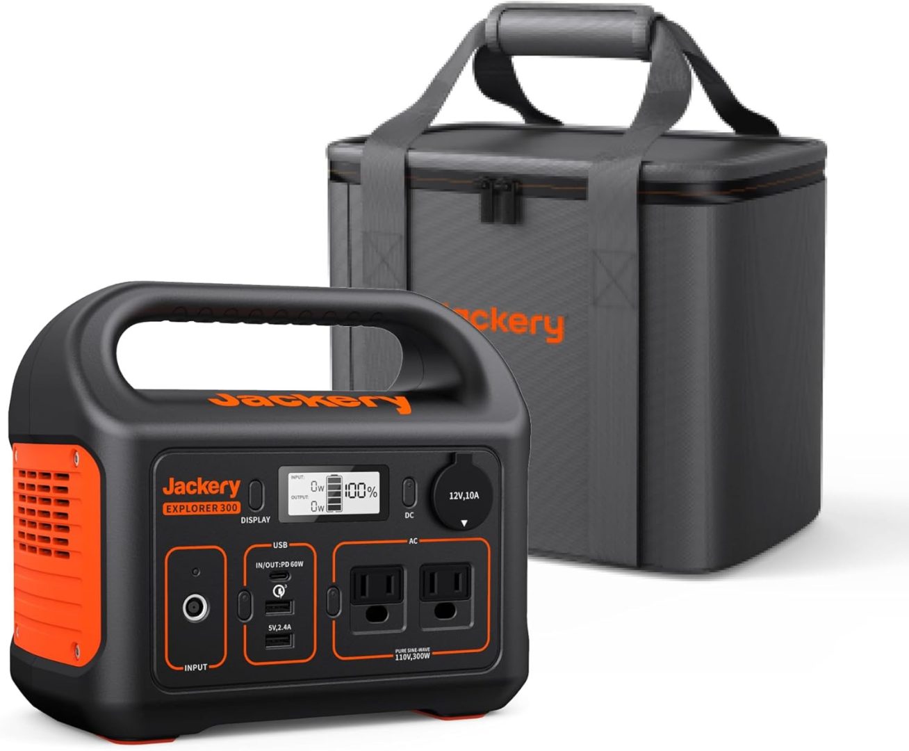 Jackery Portable Power Station Explorer 300 with Carrying Bag, 293Wh Backup Lith
