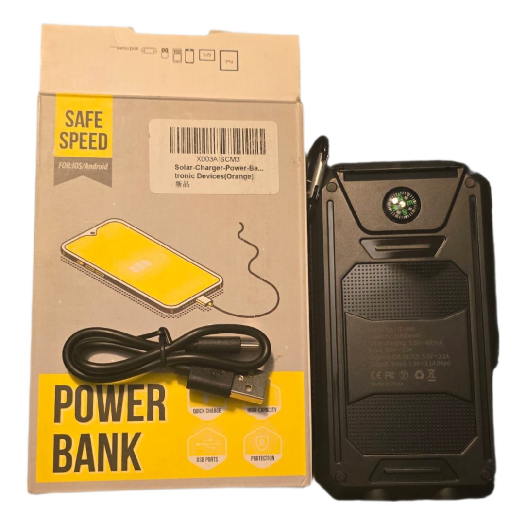 Solar Power Bank Charger Safe Speed Portable Battery For iOS Android USB