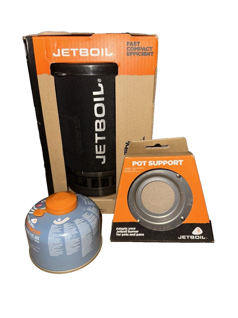 Jetboil Flash Outdoors Stove Cooking System + Pot Holder & Jet Fuel BRAND NEW
