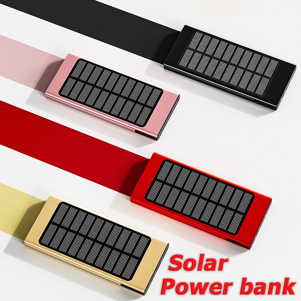 Newest 20000mAh Solar Power Bank USB Fast Charger Portable External Battery USA