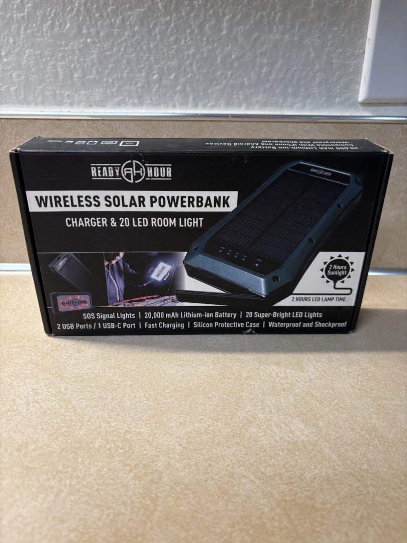 Ready Hour Wireless Solar Power Bank Charger & 20 LED Room Light SOS Signal