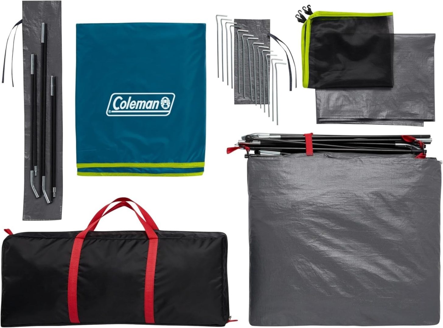 Coleman Skydome Dark Room Tent w/ Rainfly | 4-10 Person Easy Setup Camping