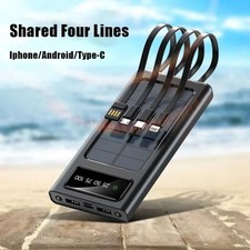 30000mAh Solar Power Bank Max 23W Fast Battery Charger Large Capacity For Phone