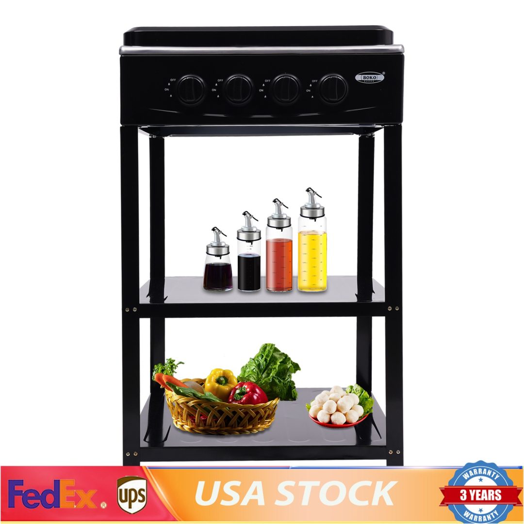 Outdoor 300000 BTU Stove Propane 4 Burner Portable Cooker BBQ Grill 2-Tier Rack