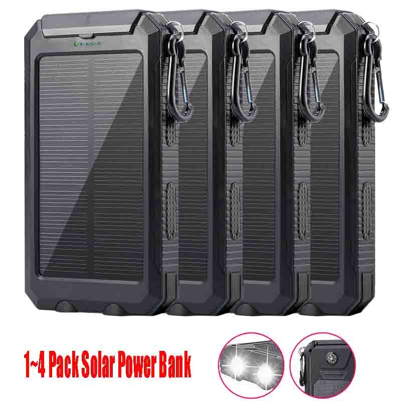 Outdoor 10000000mAh 2 USB Portable Charger Solar Power Bank for Cell Phone USA
